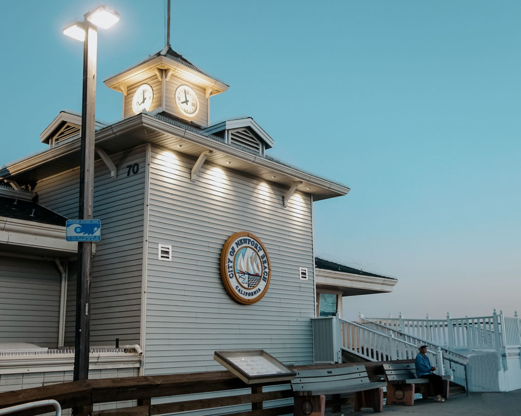 New Port Beach Pier House with a little Clock Tower