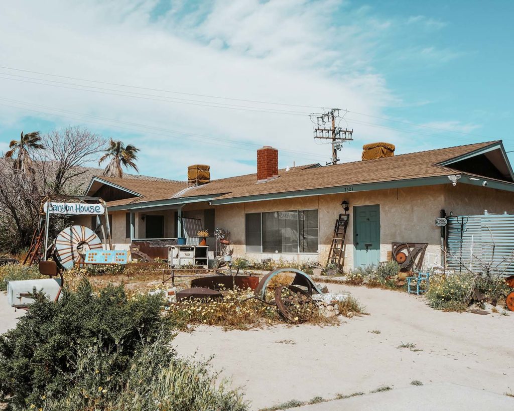 Image shows a quirky house in Joshua Tree Southwest Road Trip