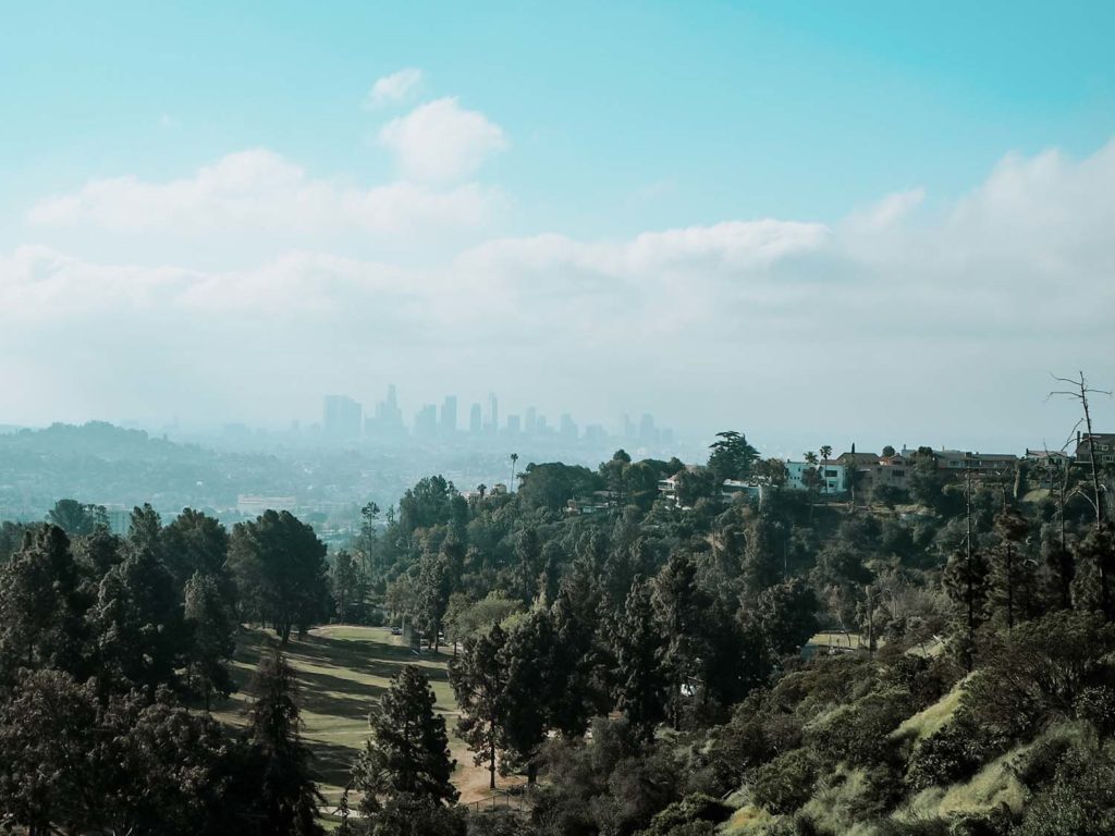 Griffith Park view on downtown LA